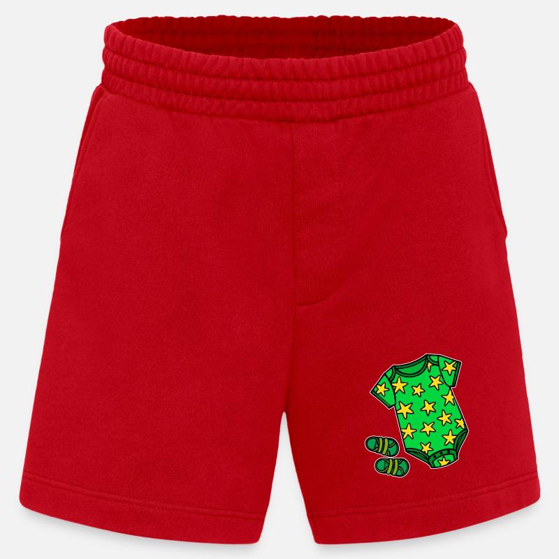 Strampler Bébé Enceinte - Short bio épais fabriqué en UE - rouge