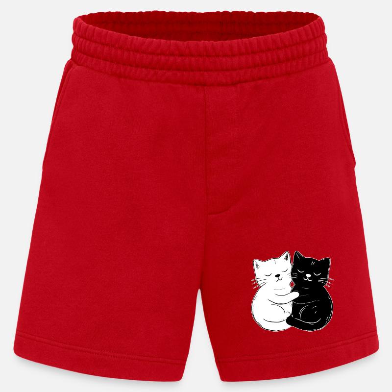 Chats mignons – simples et élégants - Short bio épais fabriqué en UE - rouge