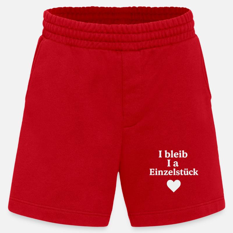 Ich bleib ein Einzelstück - Heavyweight Shorts - made by SPREAD  - Rot