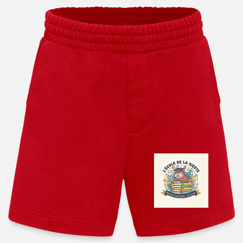 Schule der Eule Nickerchen Schüler - Heavyweight Shorts - made by SPREAD  - Rot