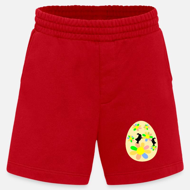 Easter Eggs Easter Bunny - Heavyweight Shorts - made by SPREAD  - red