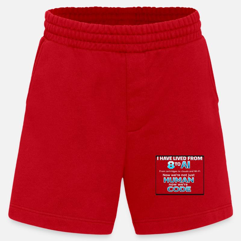 Vom Menschen zum Code - Heavyweight Shorts - made by SPREAD  - Rot