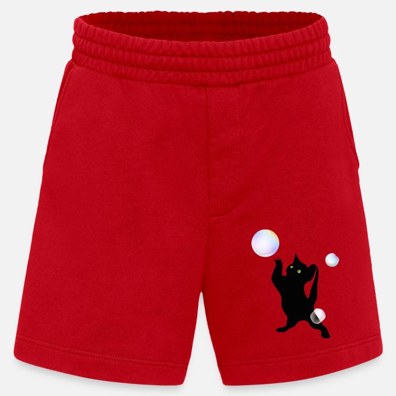Katze entdeckt Blasen - Heavyweight Shorts - made by SPREAD  - Rot