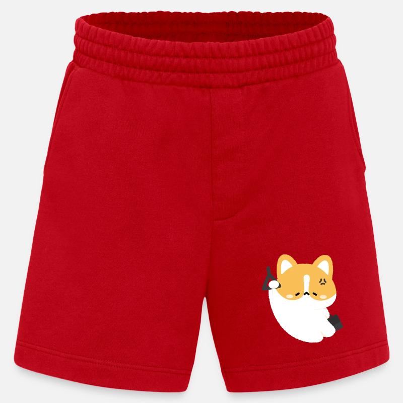 Müde Corgi pendeln - Heavyweight Shorts - made by SPREAD  - Rot