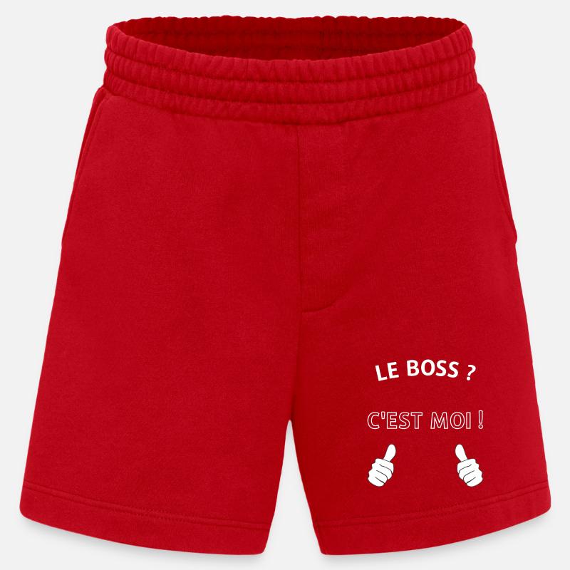 Le chef c'est moi - Short bio épais fabriqué en UE - rouge
