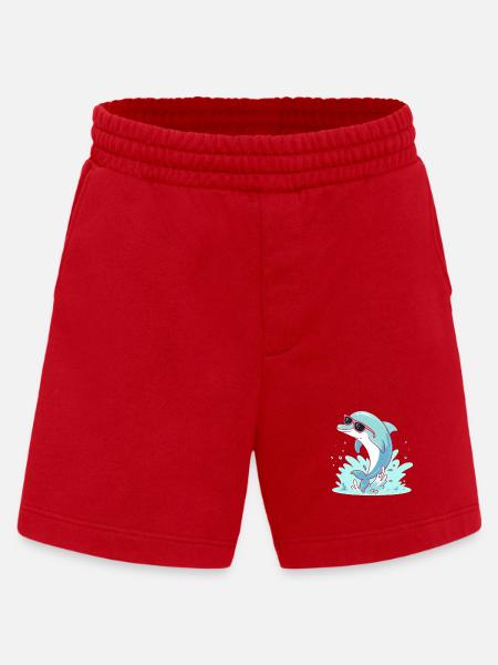 Delfin-Sommer-Pinkbrille - Heavyweight Shorts - made by SPREAD  - Rot