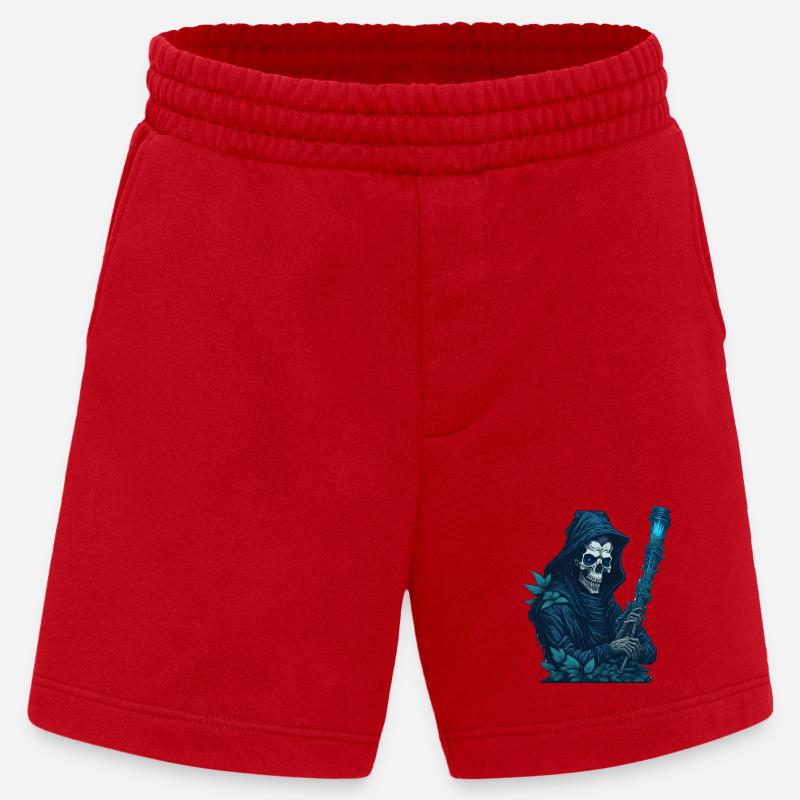 Sensenmann mit Gras Pfeife - Heavyweight Shorts - made by SPREAD  - Rot