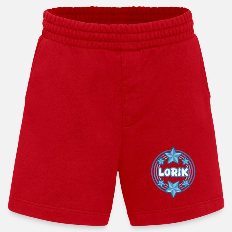 First name Lorik - Heavyweight Shorts - made by SPREAD  - red