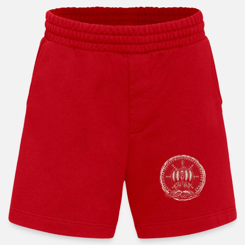 Wikinger Langschiff - Drachenboot - Heavyweight Shorts - made by SPREAD - Rot