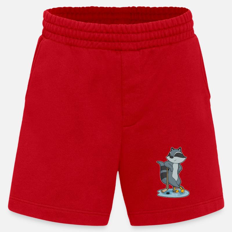 Waschbär Eishockey Eishockeyschläger - Heavyweight Shorts - made by SPREAD  - Rot