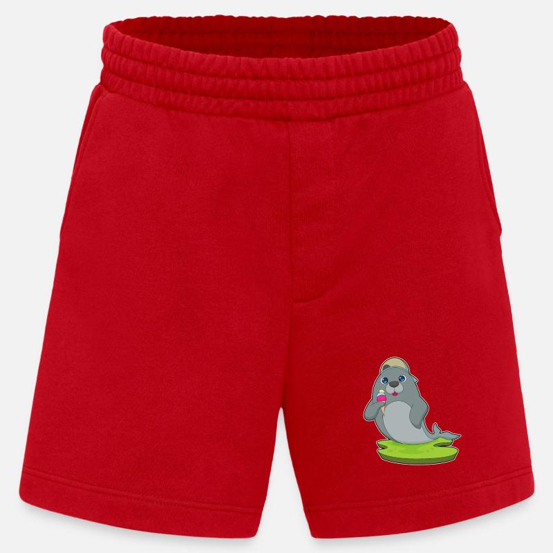 Seehund Eiswaffel - Heavyweight Shorts - made by SPREAD  - Rot