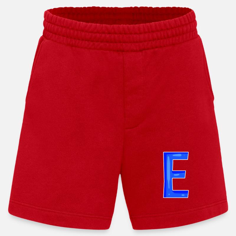 Buchstabe E - Anfangsbuchstabe E - Heavyweight Shorts - made by SPREAD  - Rot