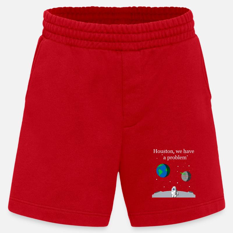 Houston We Have a Problem - Heavyweight Shorts - made by SPREAD  - red