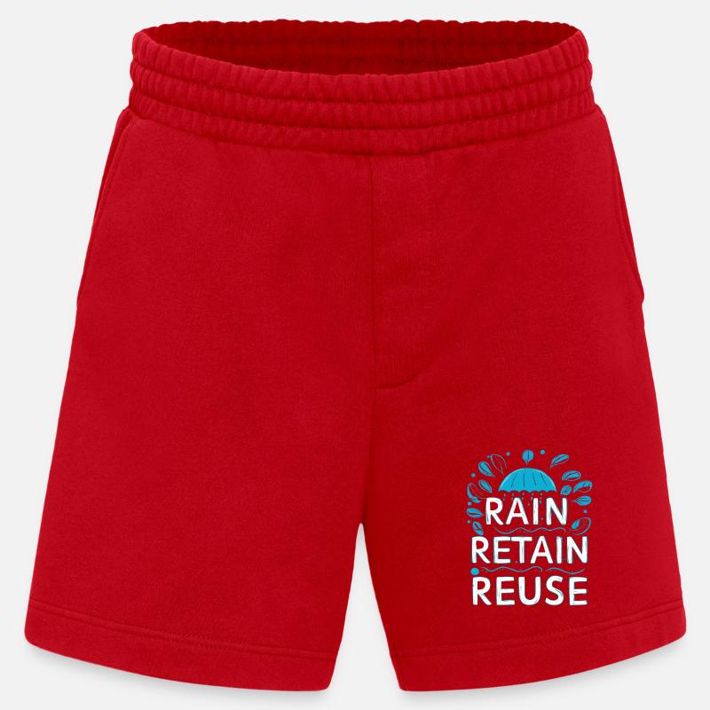 Rain Keep Réutilisation - Short bio épais fabriqué en UE - rouge
