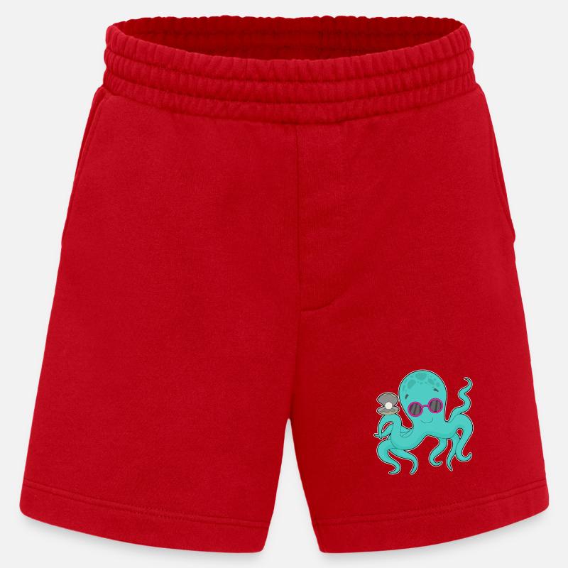 Octopus Bead - Heavyweight Shorts - made by SPREAD - red