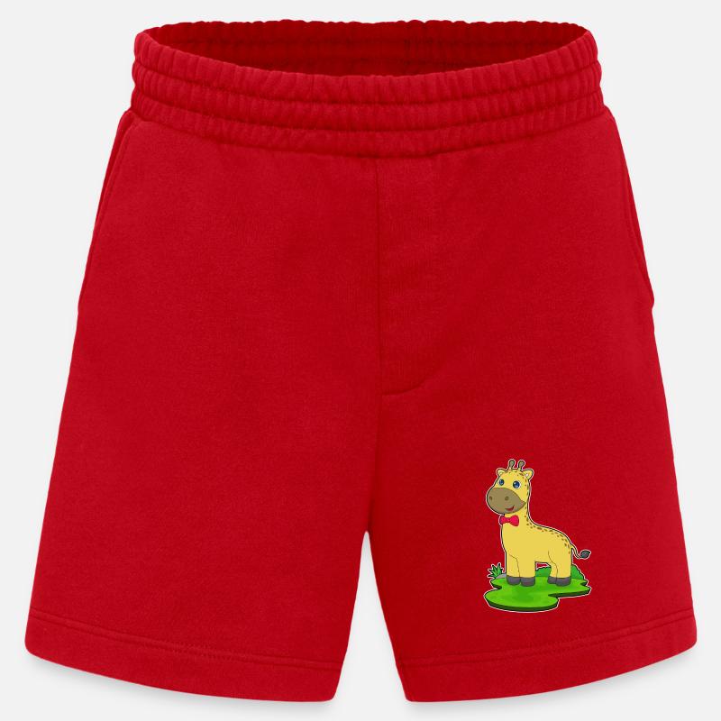 Arc de girafe - Short bio épais fabriqué en UE - rouge