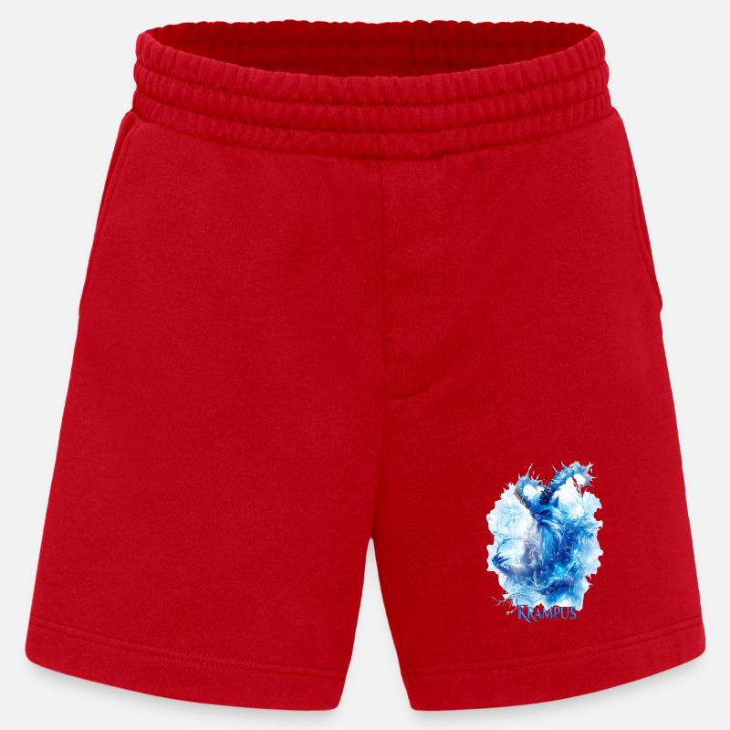 Krampus in einer Eislandschaft - Heavyweight Shorts - made by SPREAD - Rot