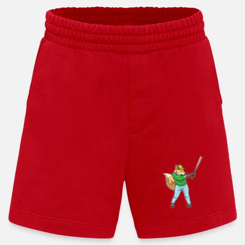 Fuchs Baseball Baseballschläger - Heavyweight Shorts - made by SPREAD  - Rot
