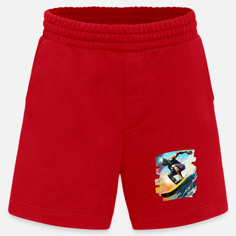 Surfeur Surf Planche de surf Surf - Short bio épais fabriqué en UE - rouge