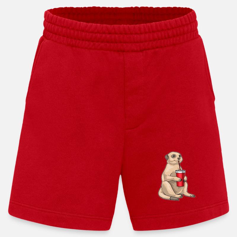 Erdmännchen Becher - Heavyweight Shorts - made by SPREAD - Rot