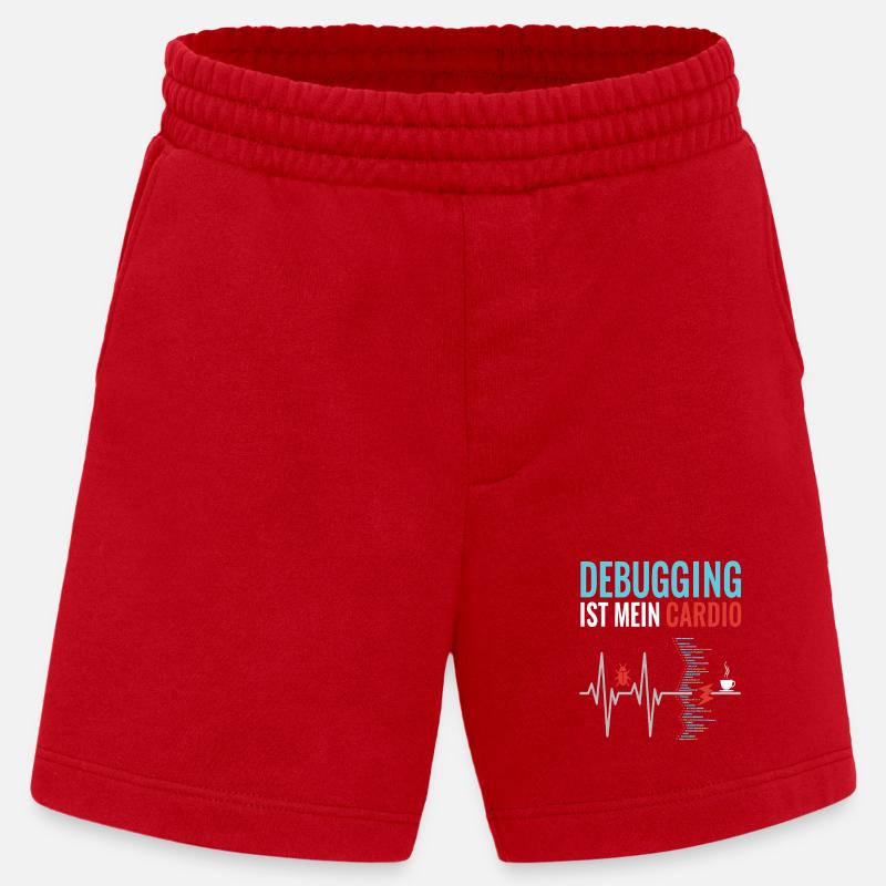Debugging ist mein Cardio - Programmierer Nerd - Heavyweight Shorts - made by SPREAD  - Rot