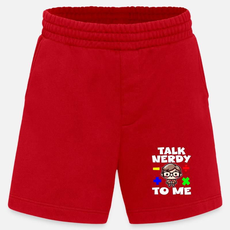 SPRICH NERDIG MIT MIR - TEACHET GESCHENK - Heavyweight Shorts - made by SPREAD  - Rot