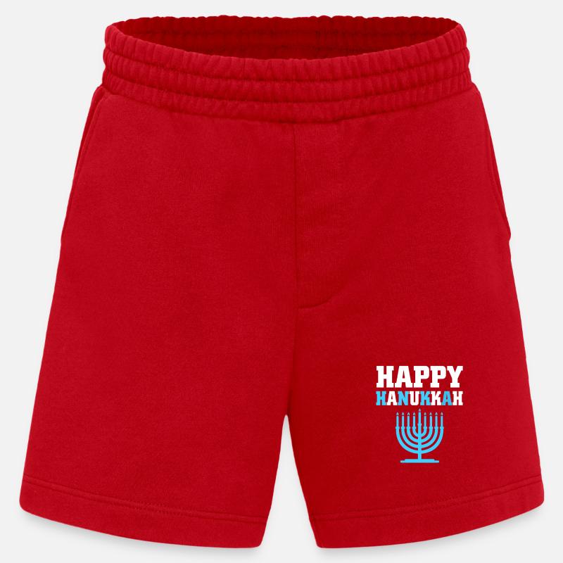 Hanoukka Hanoukka Hanoukka - Short bio épais fabriqué en UE - rouge