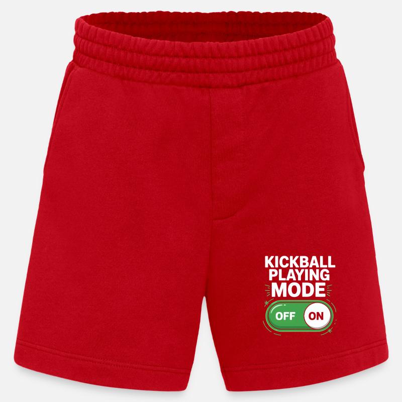Mode de jeu Kickball activé désactivé - Short bio épais fabriqué en UE - rouge