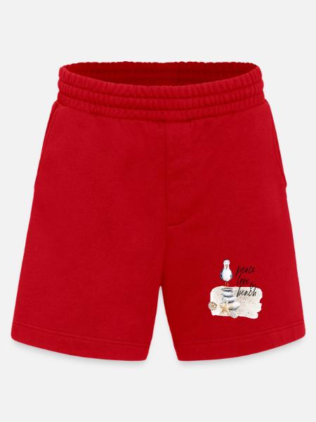 Strandvogel auf Steinstapel Wasserfarben - Heavyweight Shorts - made by SPREAD - Rot