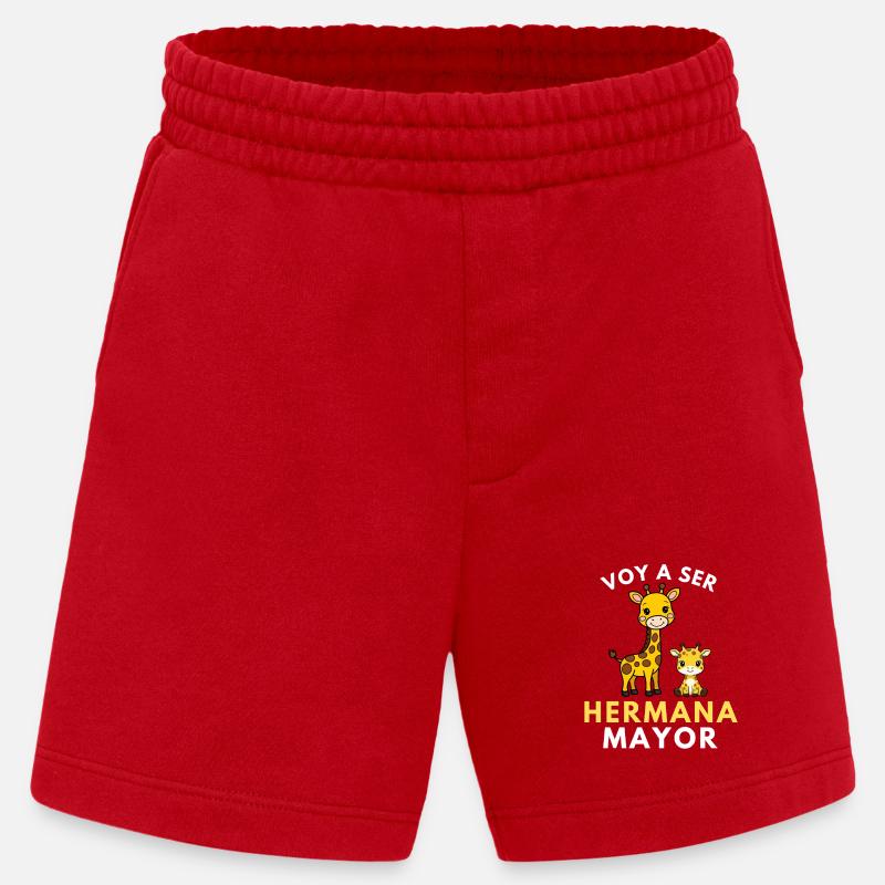 Ich werde eine große Schwester - Heavyweight Shorts - made by SPREAD - Rot