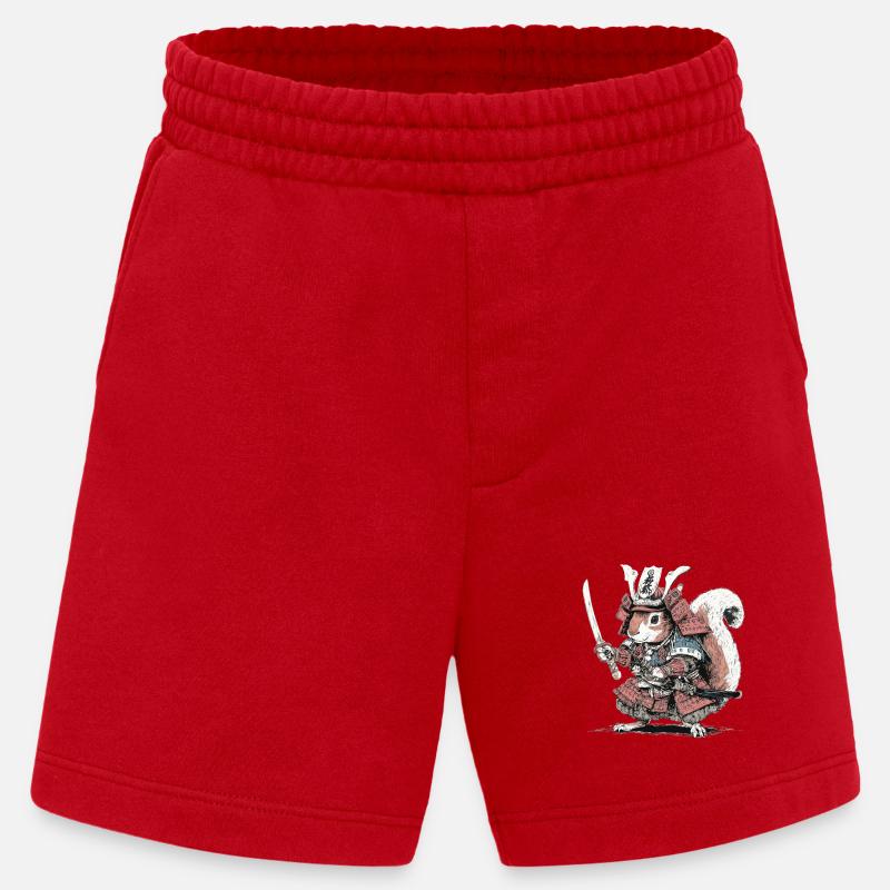 Squirrel Samurai Armor - Heavyweight Shorts - made by SPREAD  - red