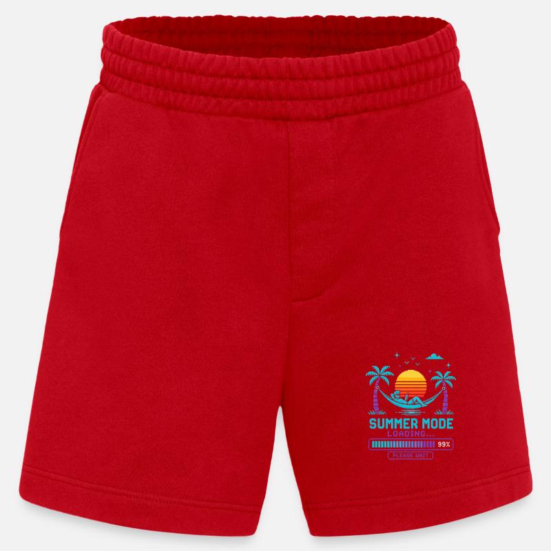 Summer Mode Loading: Sunset - Heavyweight Shorts - made by SPREAD - red
