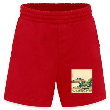 Mt Fuji Road Trip Neo Ukiyo-e Japanese Art - Heavyweight Shorts - made by SPREAD  - Rot - Vorne