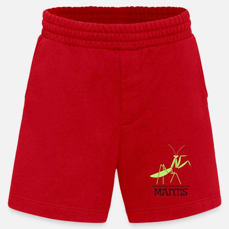 Mantis Gottesanbeterin Insekt Design - Heavyweight Shorts - made by SPREAD  - Rot