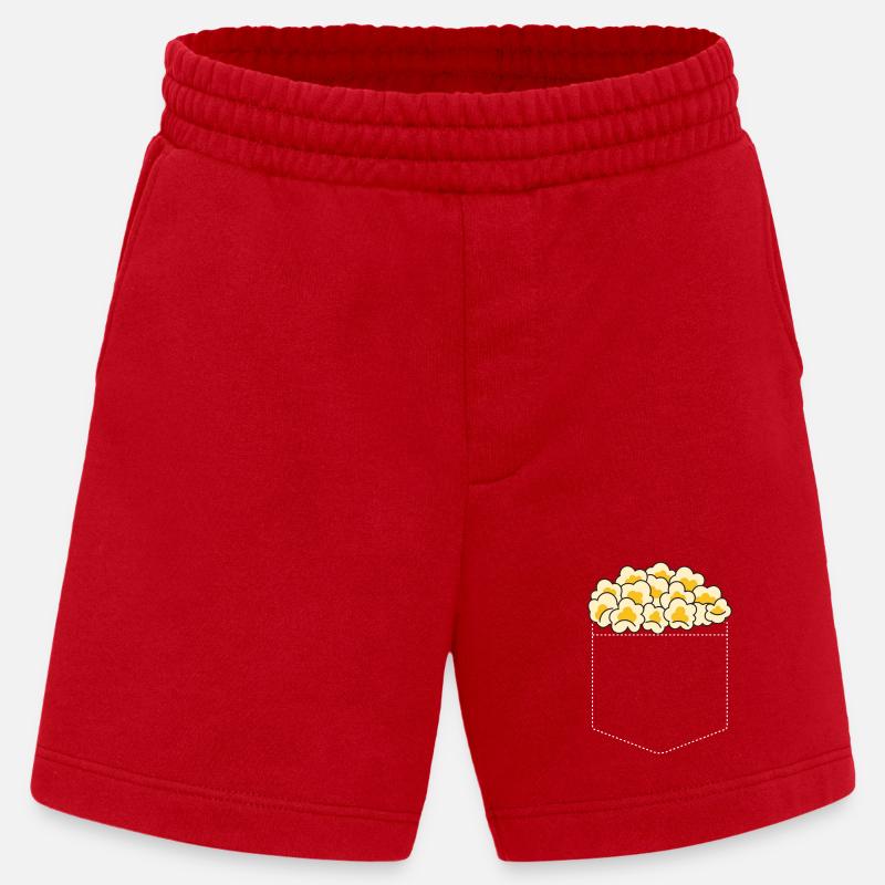 Pop corn - Short bio épais fabriqué en UE - rouge