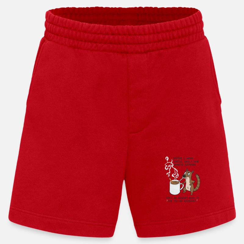 Kaffee Notfall Beutier Eichhörnchen Kippe  - Heavyweight Shorts - made by SPREAD  - Rot