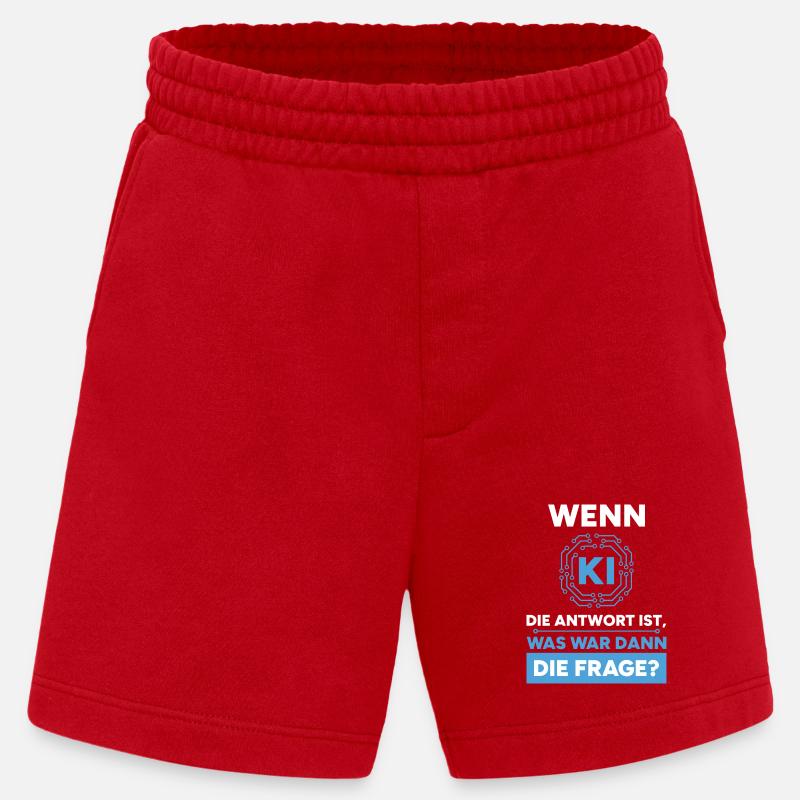 Artificial Intelligence Question Answer Saying - Heavyweight Shorts - made by SPREAD  - red
