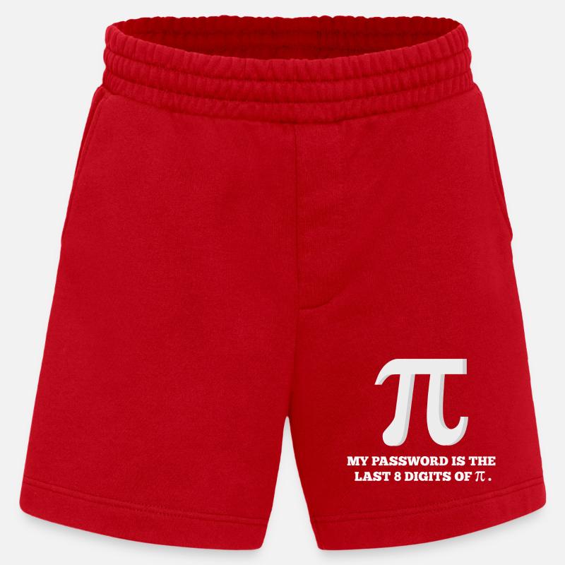 password, password, computer - Heavyweight Shorts - made by SPREAD  - red