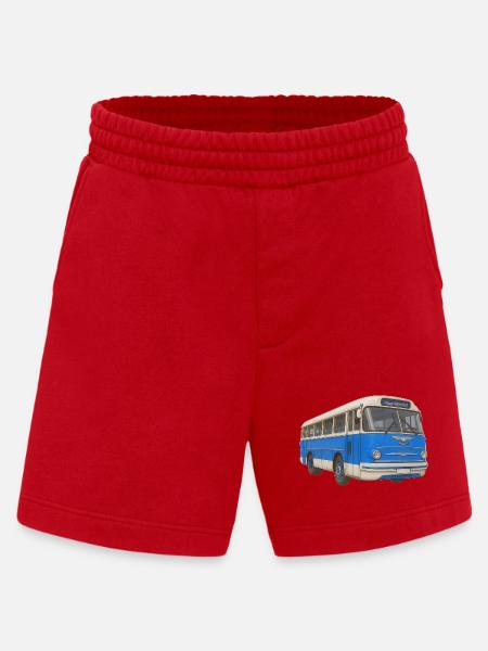 Old blue bus - Heavyweight Shorts - made by SPREAD - red