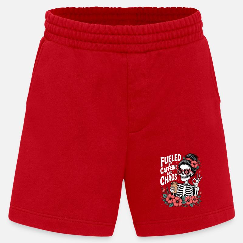 Mutter Koffein Mutter Skelett Kaffee - Heavyweight Shorts - made by SPREAD - Rot