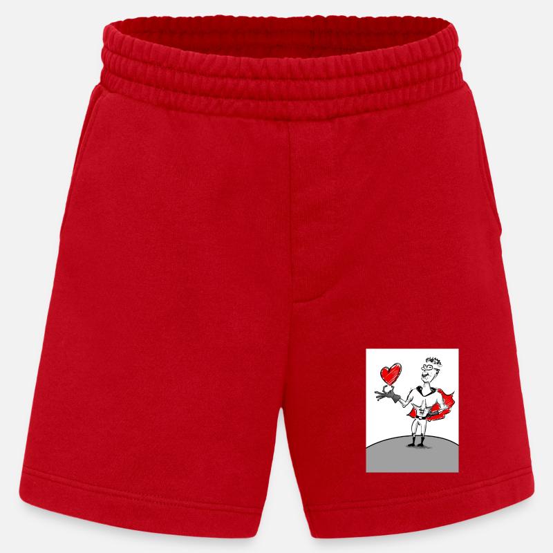 Herzheld: Superheld mit Herz - Heavyweight Shorts - made by SPREAD  - Rot