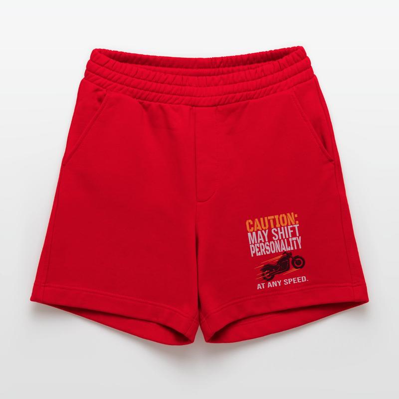 Caution – Personality Shift Biker Design Heavyweight Shorts - made by SPREAD 