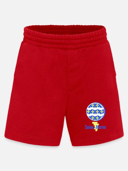 Logo Seine et Marne 77 - Heavyweight Shorts - made by SPREAD  - red