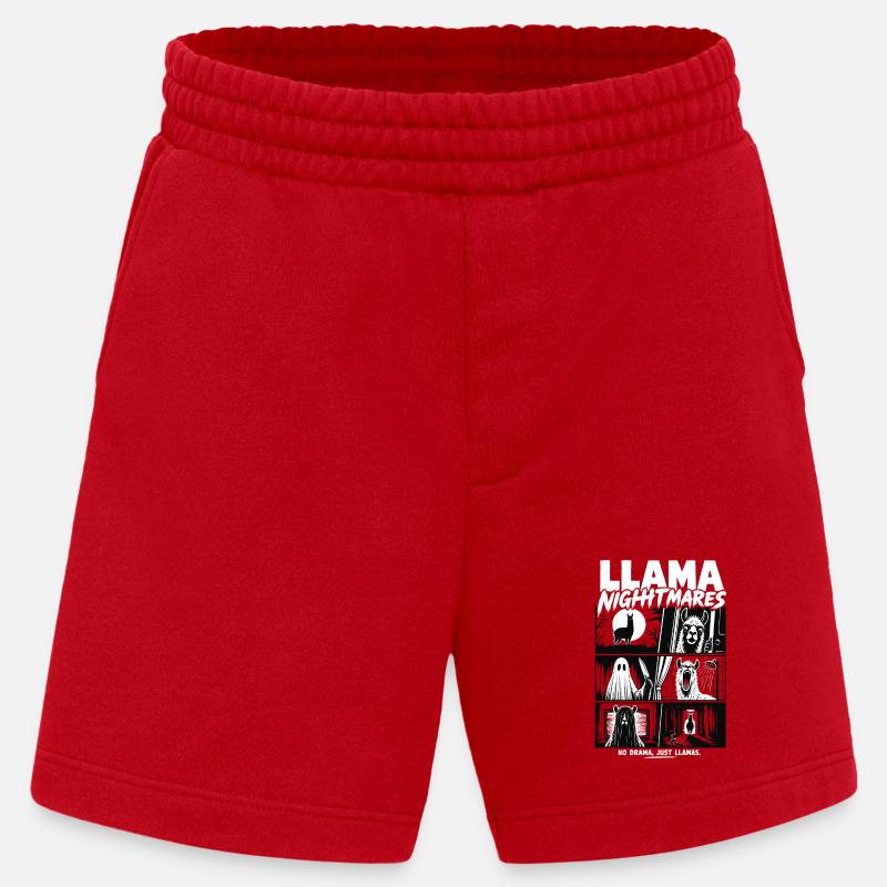 Llama Nightmares Horror Comic - Heavyweight Shorts - made by SPREAD  - red