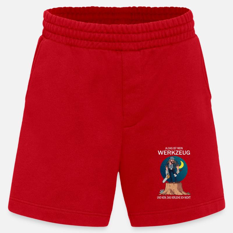 Lumberjack and his tools - Heavyweight Shorts - made by SPREAD  - red
