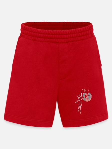 Give love - Heavyweight Shorts - made by SPREAD - red