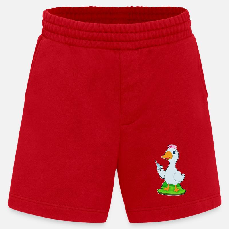 Seringue d’infirmière de canard - Short bio épais fabriqué en UE - rouge