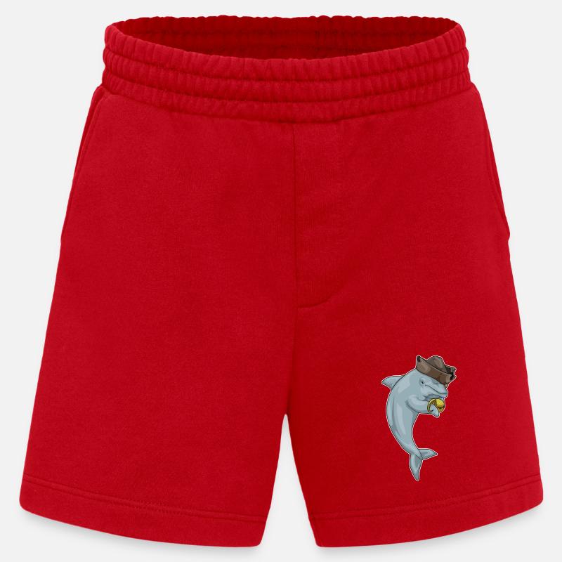 Dolphin Pirate Crochet Main - Short bio épais fabriqué en UE - rouge