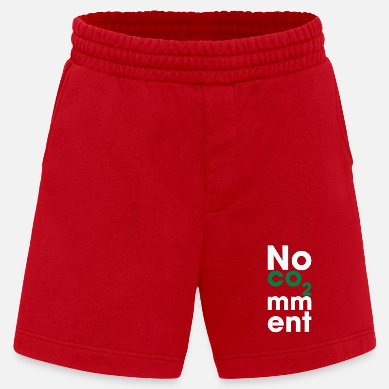 No CO2 Comment – Saubere Energie Statement - Heavyweight Shorts - made by SPREAD  - Rot