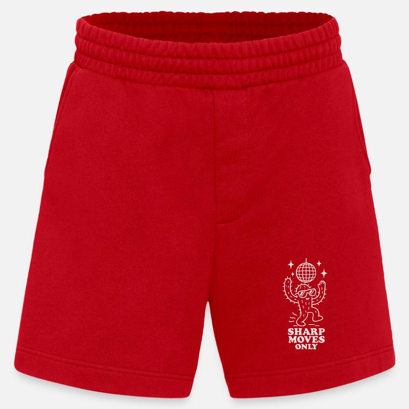 Disco Cactus: Only Sharp Movements - Heavyweight Shorts - made by SPREAD  - red